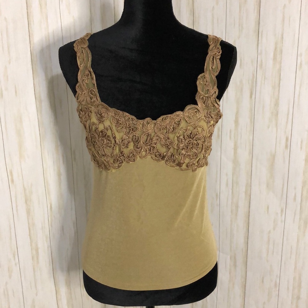 Fashque sleevesless top olive color X large top